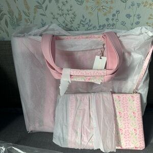 Loveshackfancy Pink Floral Women's beach Tote Bag